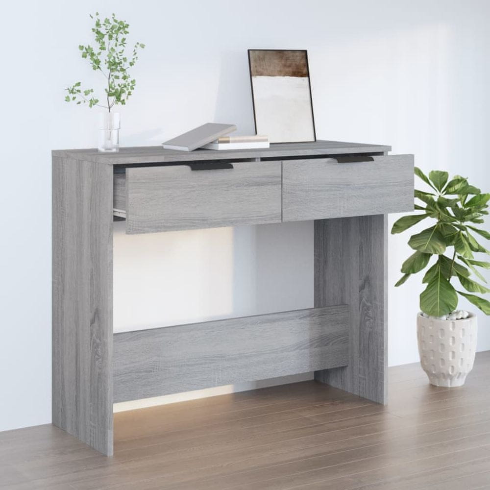 Vidaxl Konzolový stolík sivý dub sonoma 90x36x75 cm spracované drevo